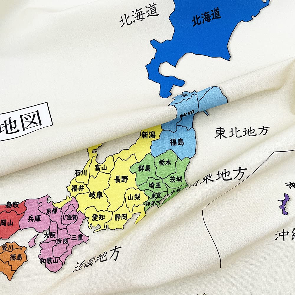 Amazon | 日本地図タペストリー コットン100％ 生地巾110cm×60cm